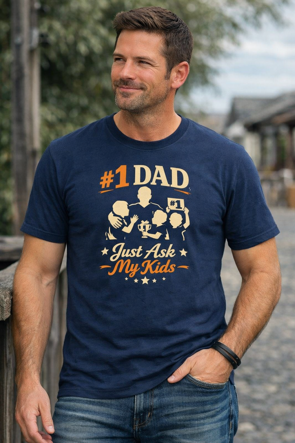 #1 Dad Just Ask My Kids Graphic Tee